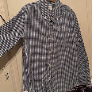 Boys CrewCuts long sleeve navy check shirt